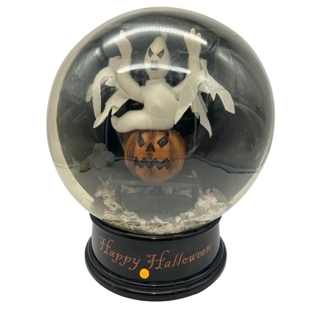 Vintage Gemmy Happy Halloween Animated Spooky Snow Globe